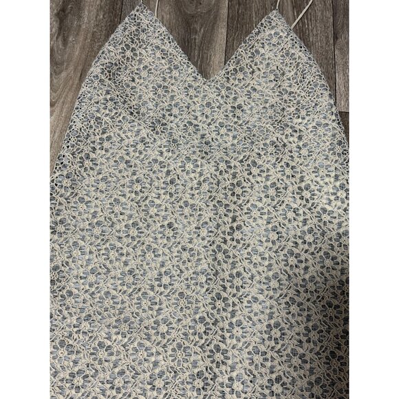 ZARA CROCHET LACE SLIP FLOWER LINED EVENING SHORT MINI DRESS WOMENS SIZE M NUDE - Picture 3 of 9